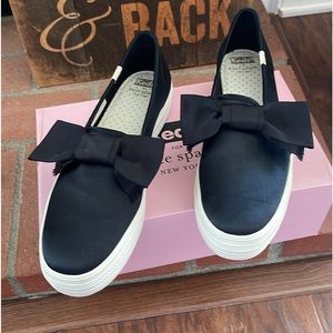 Keds- Kate Spade Black Bow Platform Slides